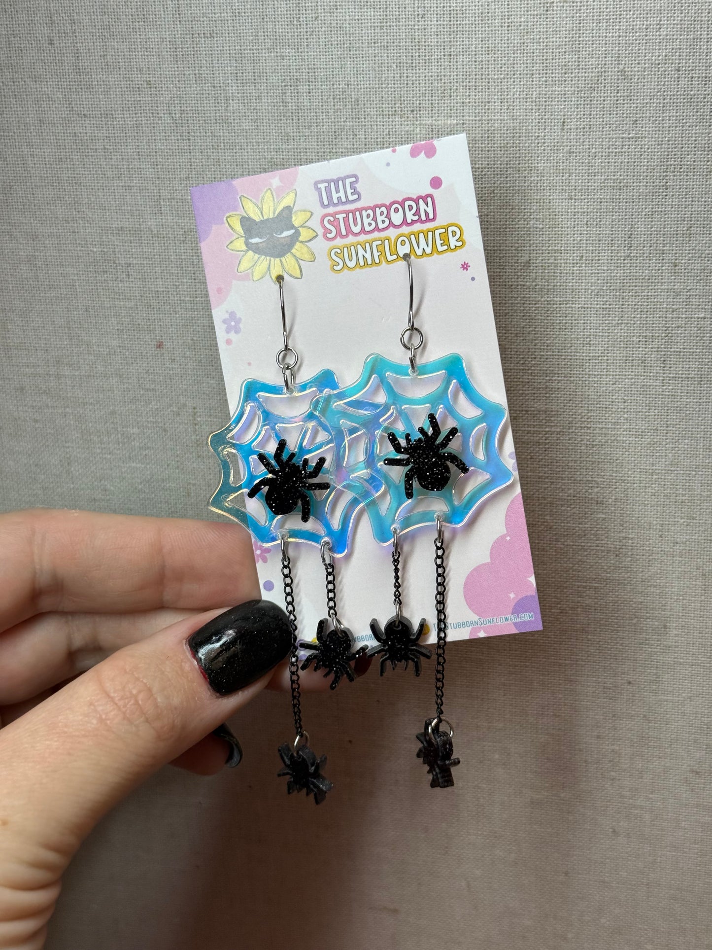 Spider Web Dangle Earrings