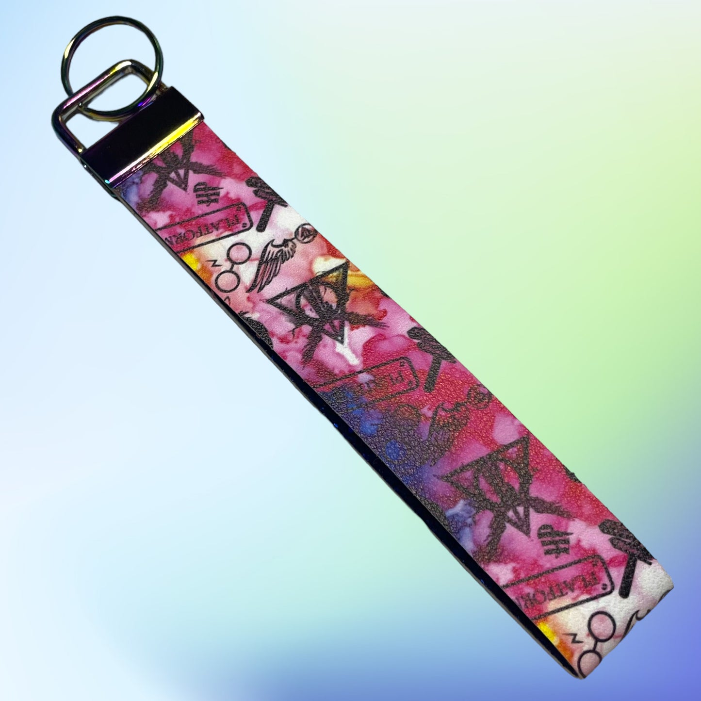 Harry Potter Print Faux Leather Wristlet