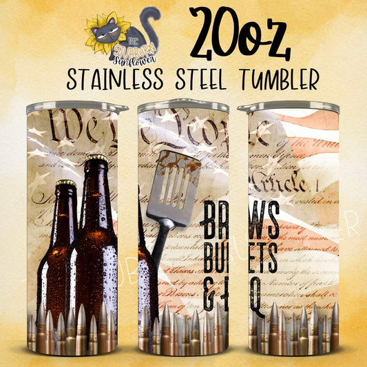 Brews, Bullets & BBQ 20 oz Tumbler