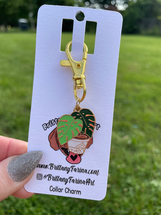 Monstera Clip Charm || Bag Bling || Collar Charm
