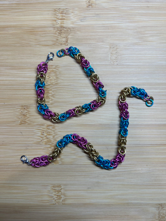 Pansexual Pride Bracelet || Handcrafted Chainmaille