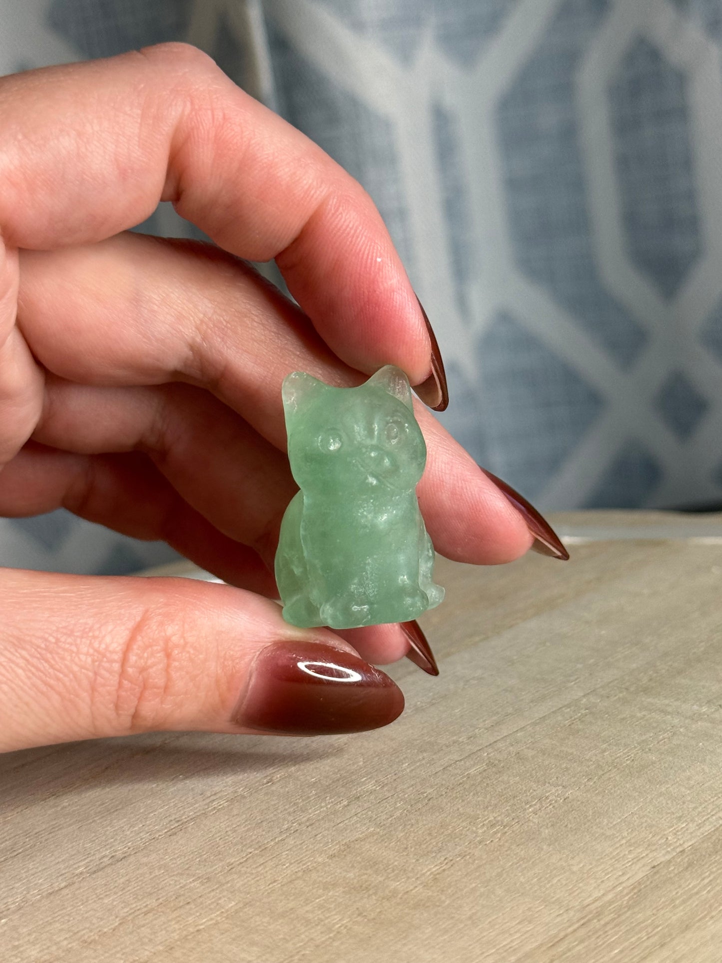 Fluorite Cat Carving