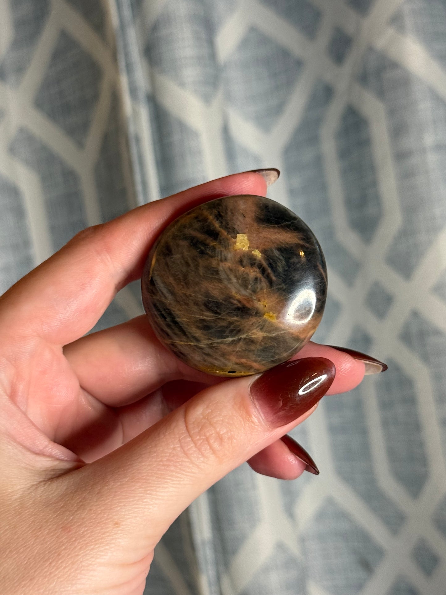 Black Moonstone Palm Stone