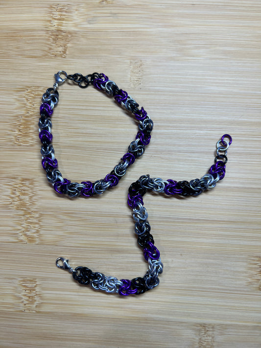 Asexual Pride Bracelet || Handcrafted Chainmaille