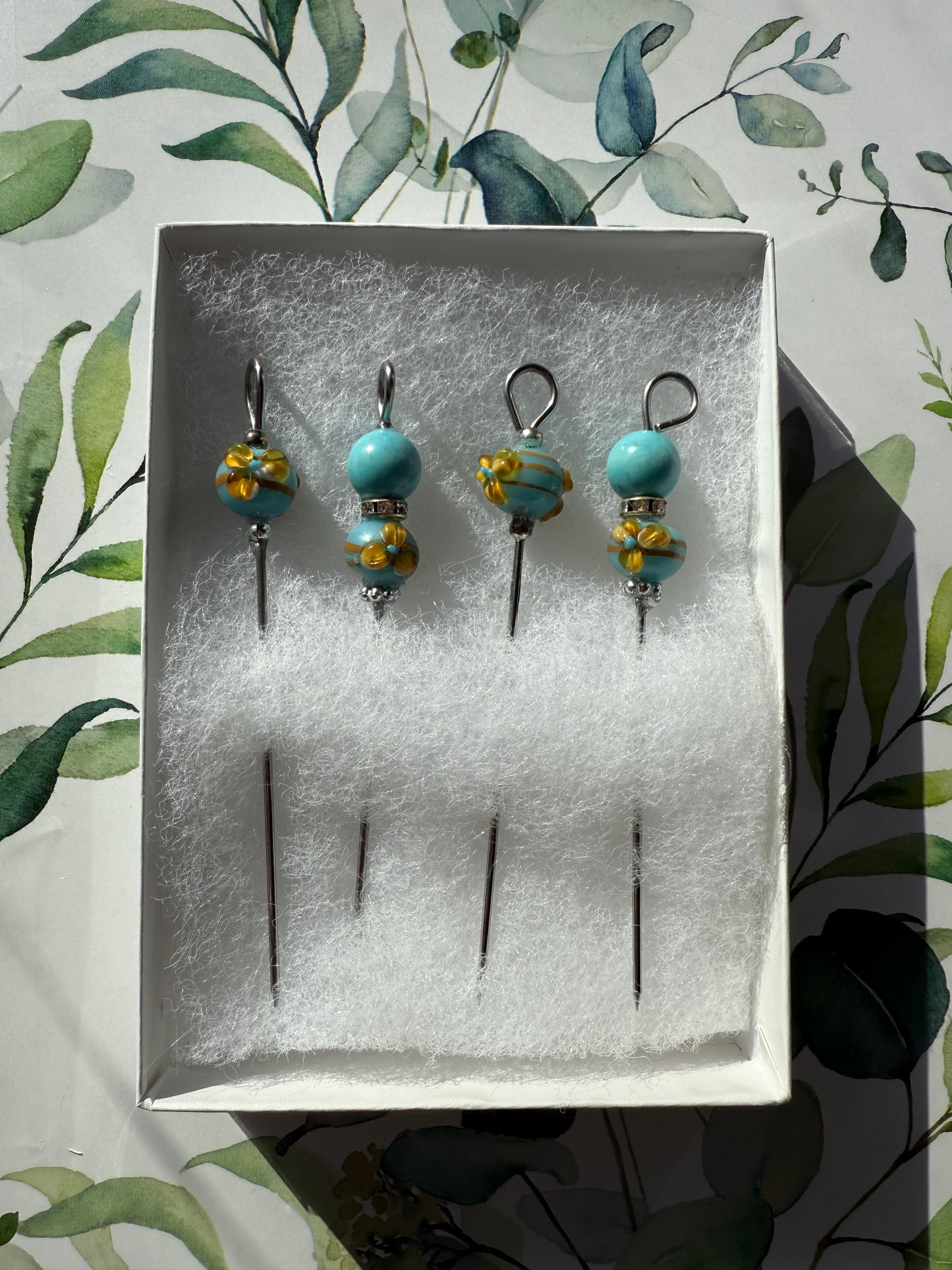 Blue Floral 4” Appetizer Skewers