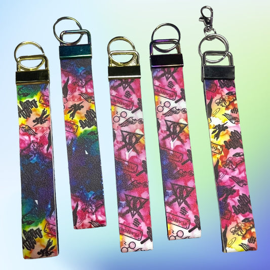 Harry Potter Print Faux Leather Wristlet
