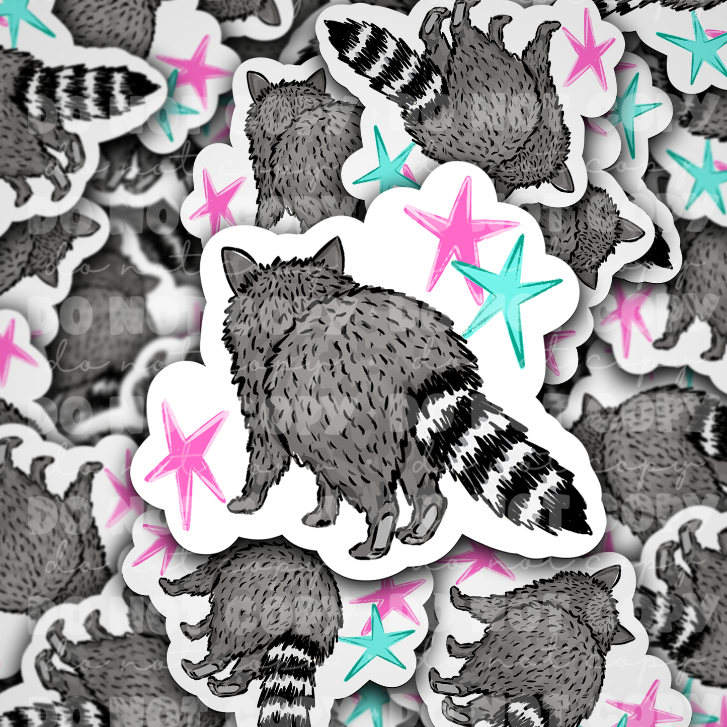 Raccoon Bottom Sticker