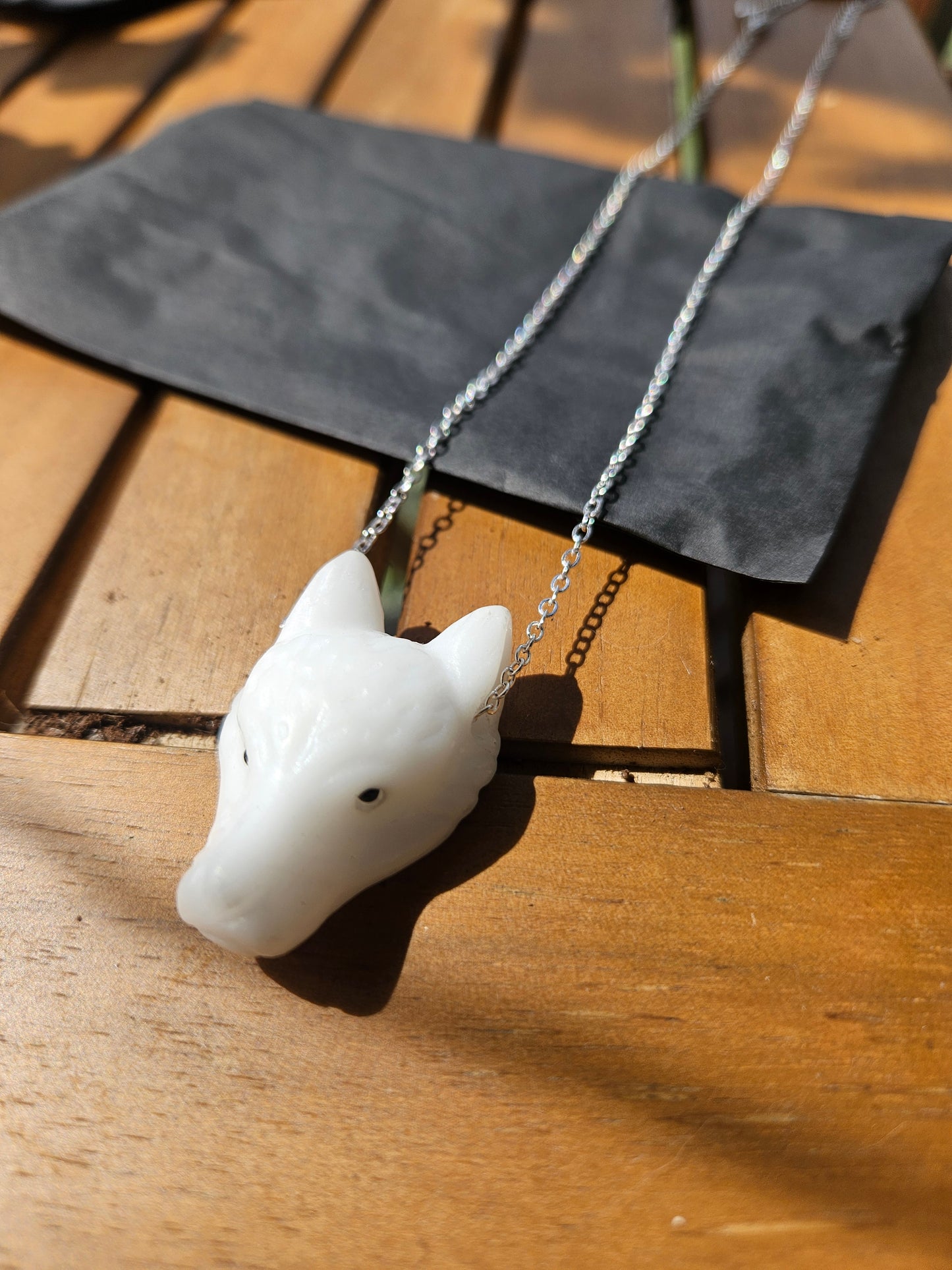 Calcite Wolf Necklace