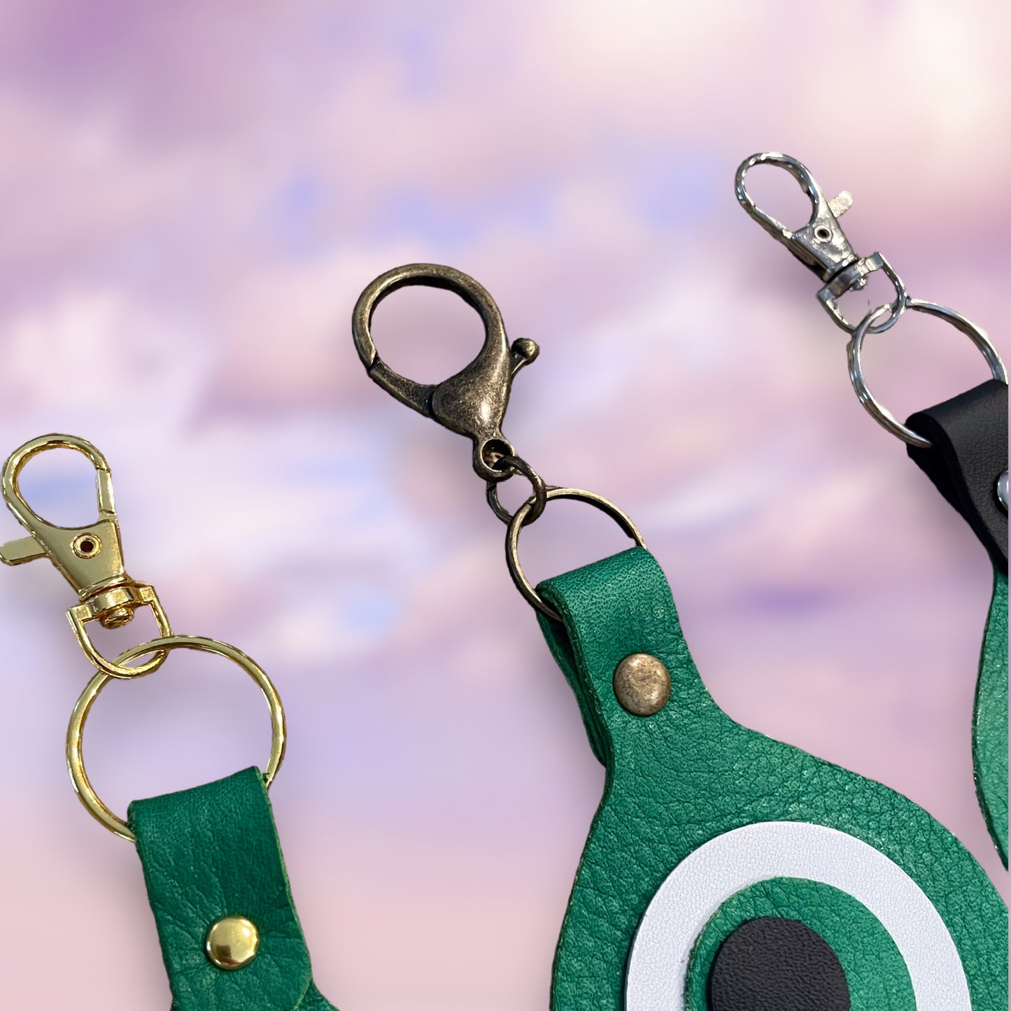 Mike Wazowski Inspired Leather Key Fob