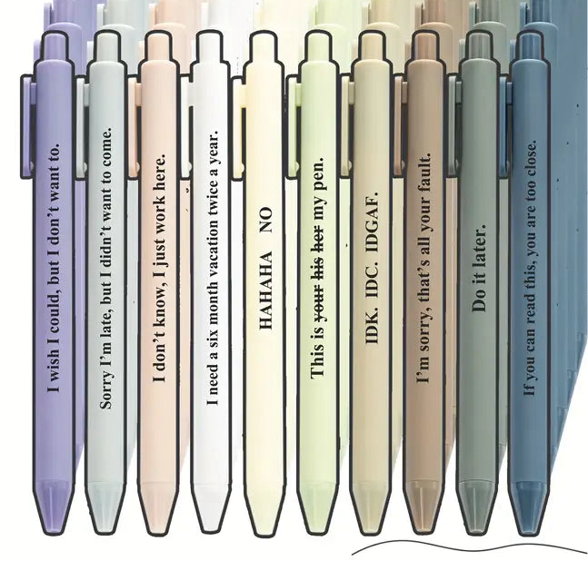 Funny Pens // Adult Office Humor // Novelty Gift // Retractable Ballpoint