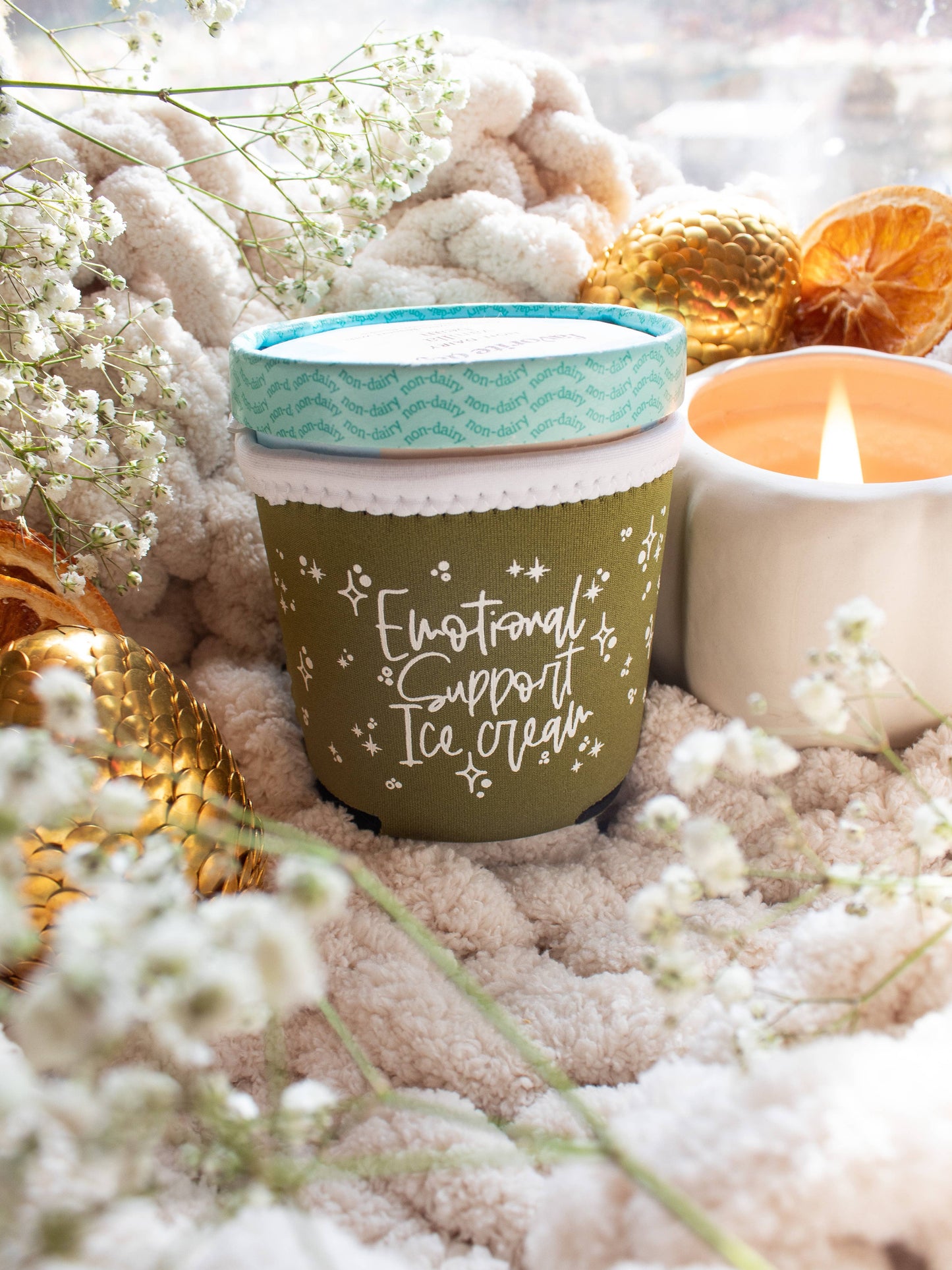 Ice Cream Pint Sleeve | Emotional Support Ice Cream | Green