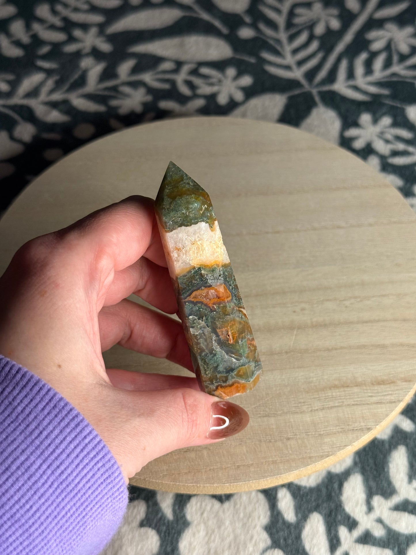 Carnelian Moss Agate Tower