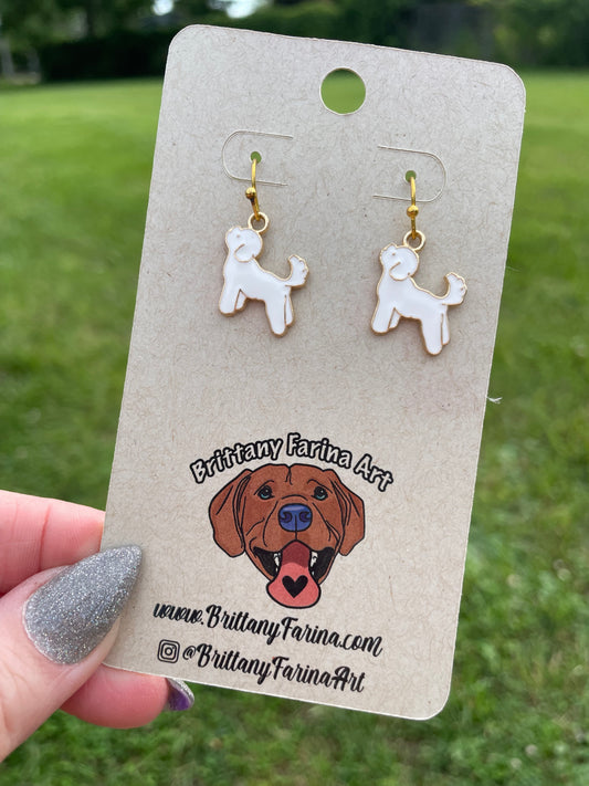 Little White Dog Earrings & Necklace || Bichon Frisée || Cockapoo || Labradoodle