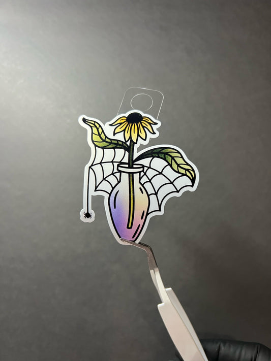 Sunflower Spiderweb Sticker