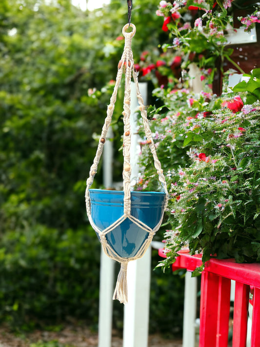 Large Brown Macrame Plant Pot Hanger
