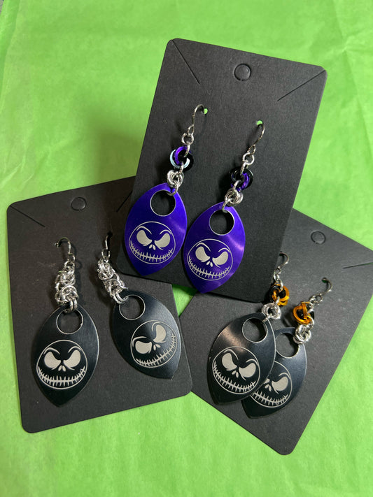 Jack NBC Skelly || Handcrafted Chainmaille Scale Earrings