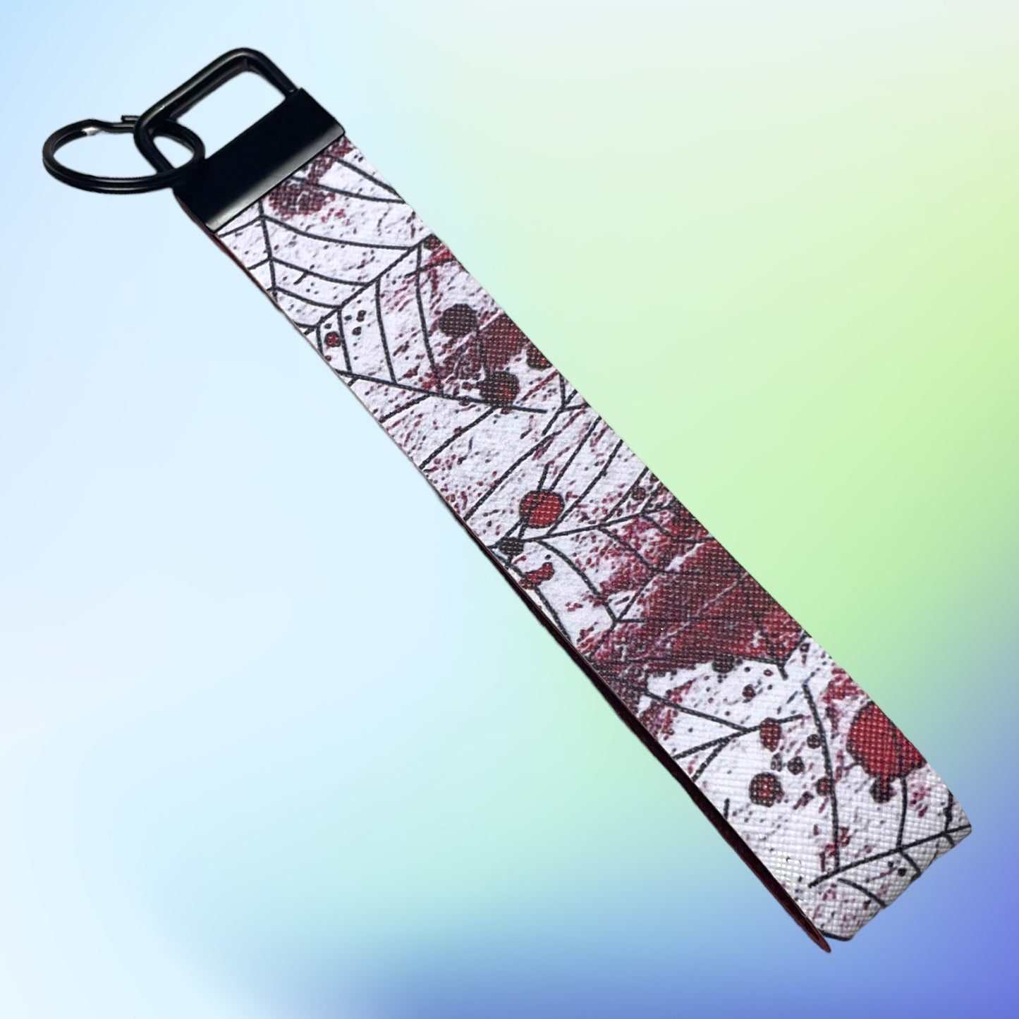 Spooky Season Bloody Spiderweb Keychain Wristlet