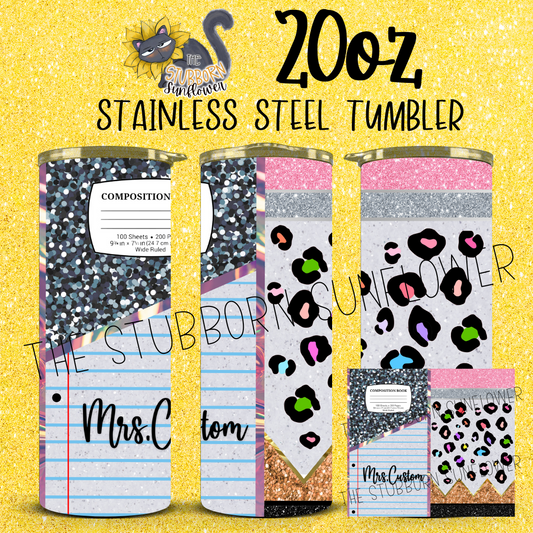 Customizable Pink Teacher 20 oz Tumbler