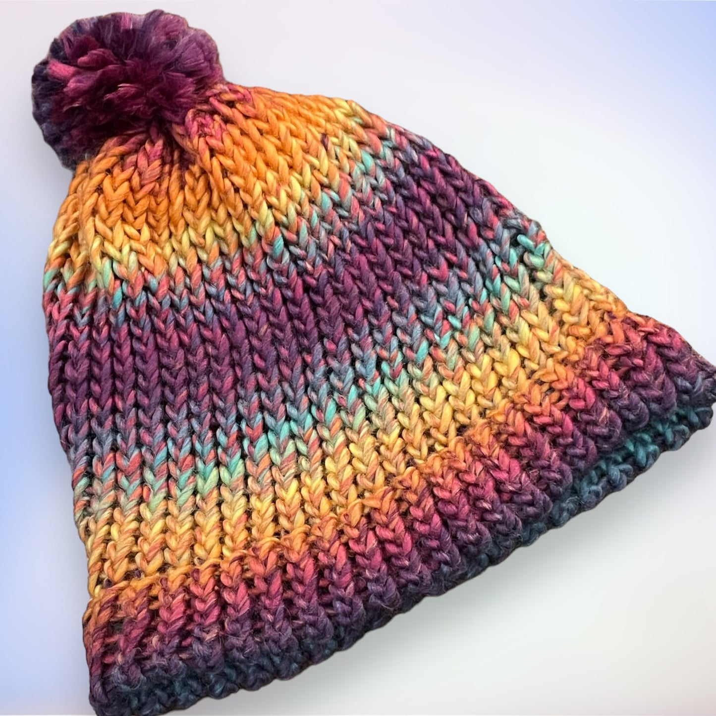 Loom Knit Hat with PomPom