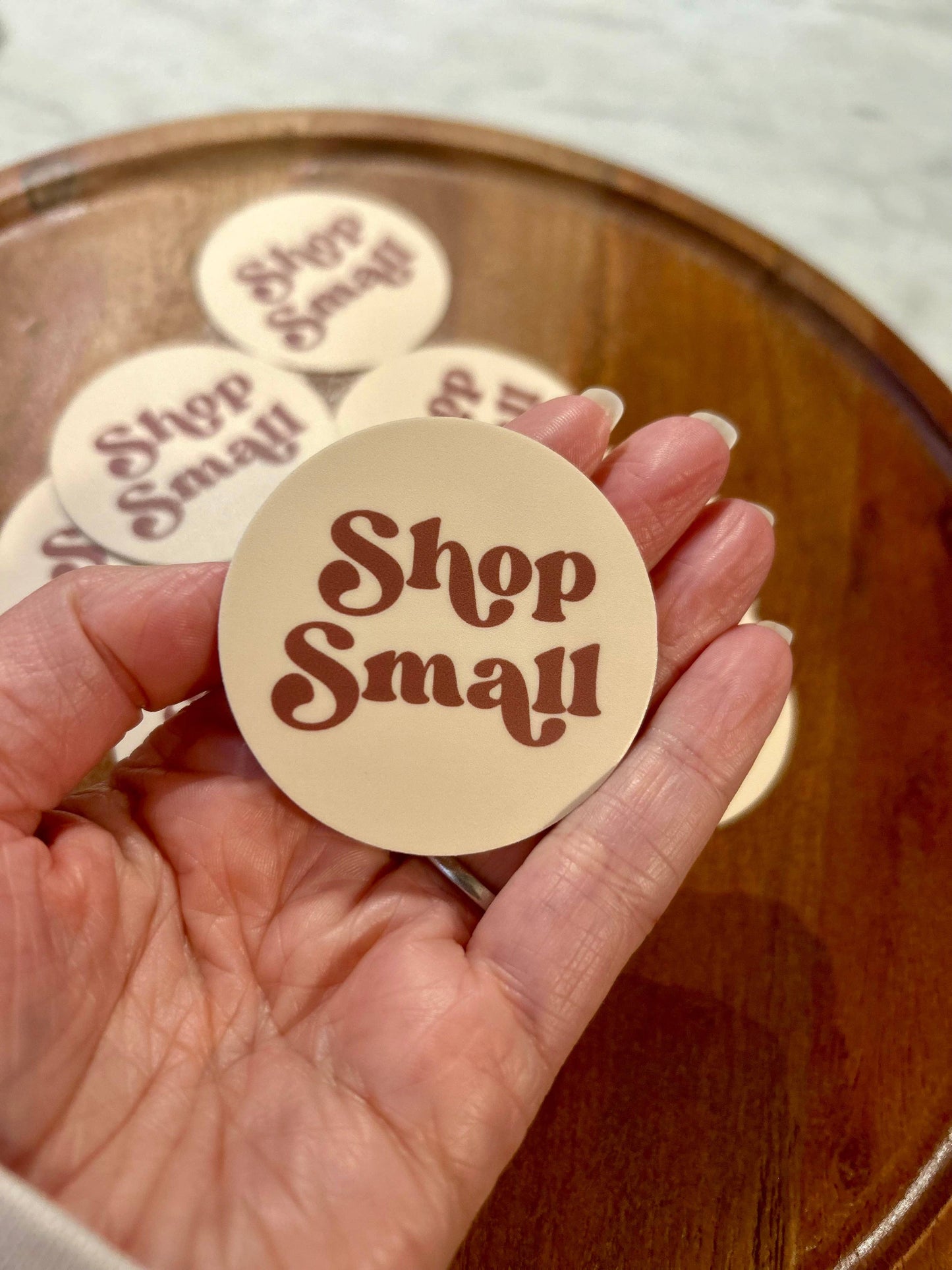 Shop Small Sticker • Cream