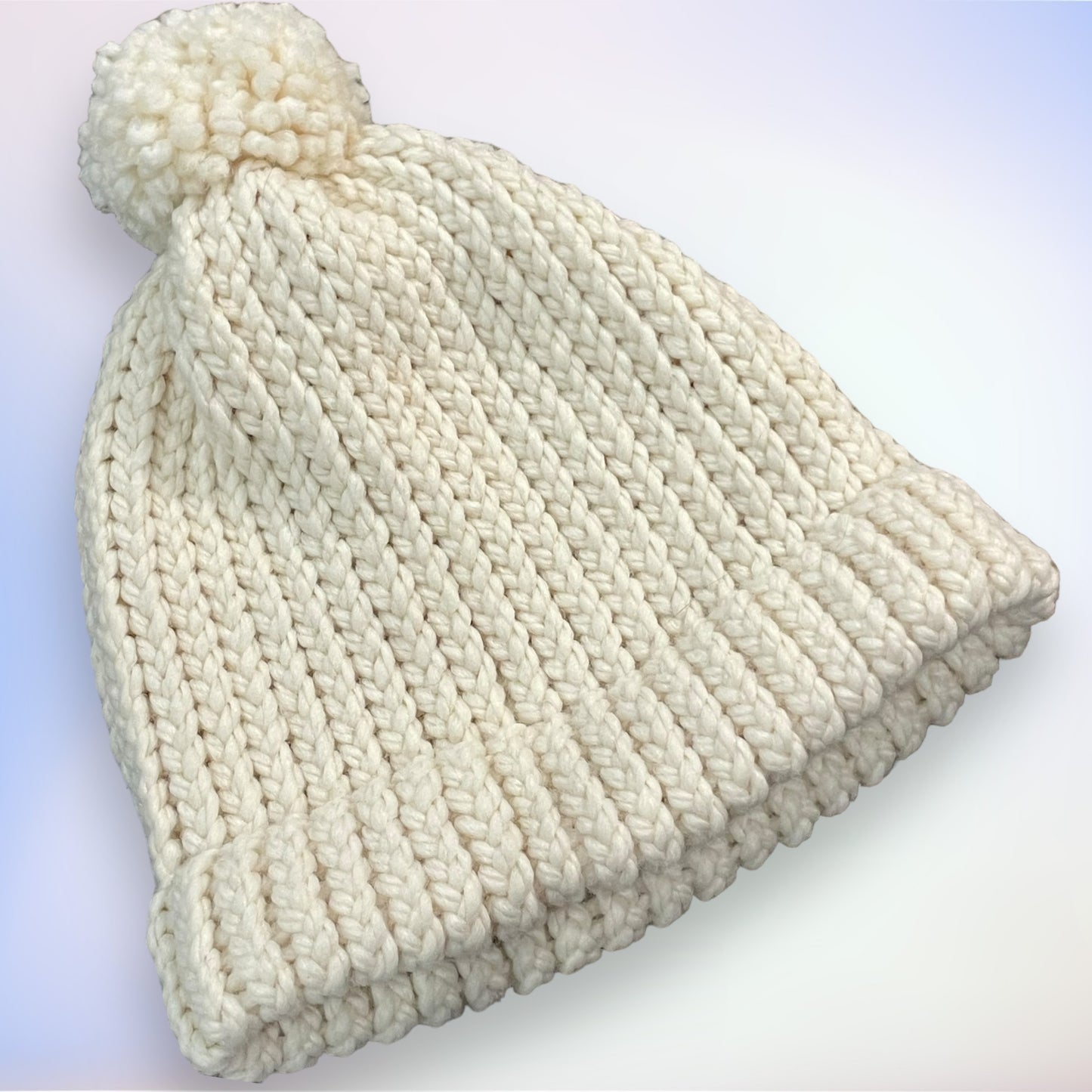 Loom Knit Hat with PomPom