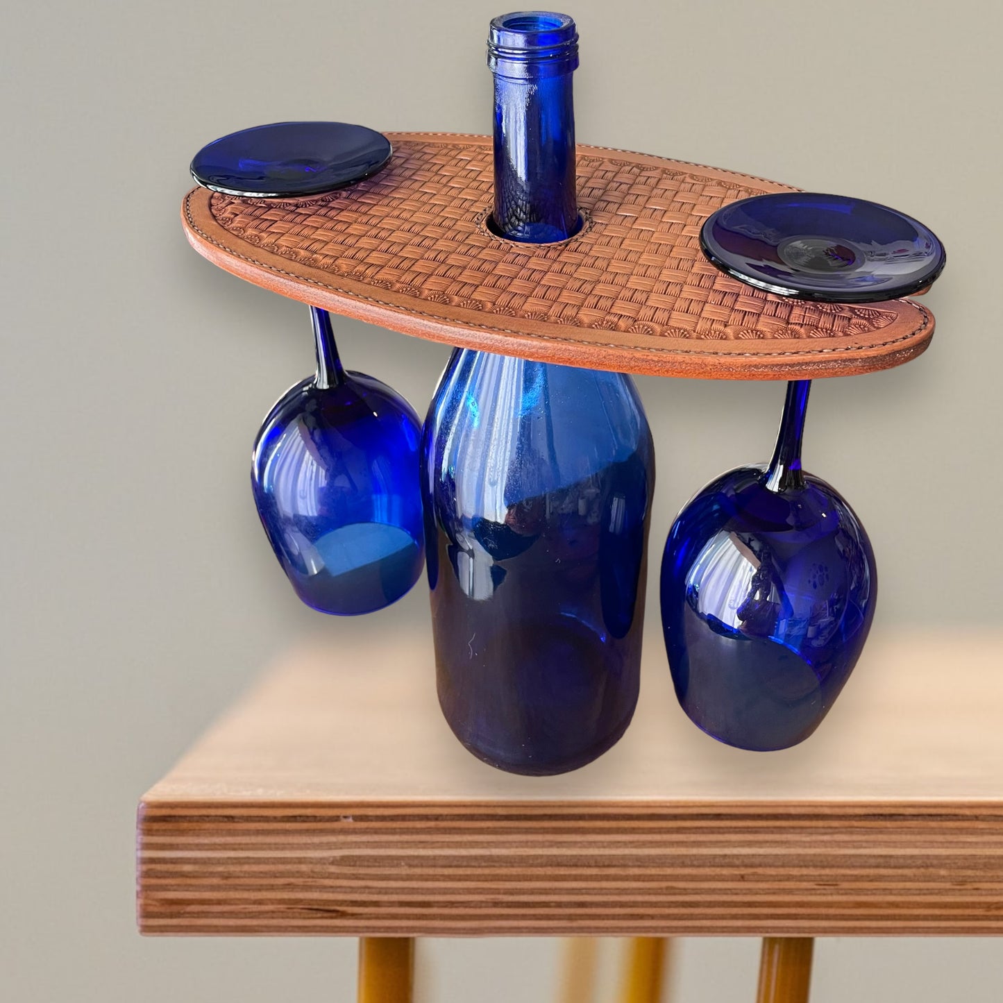 Leather wine caddy