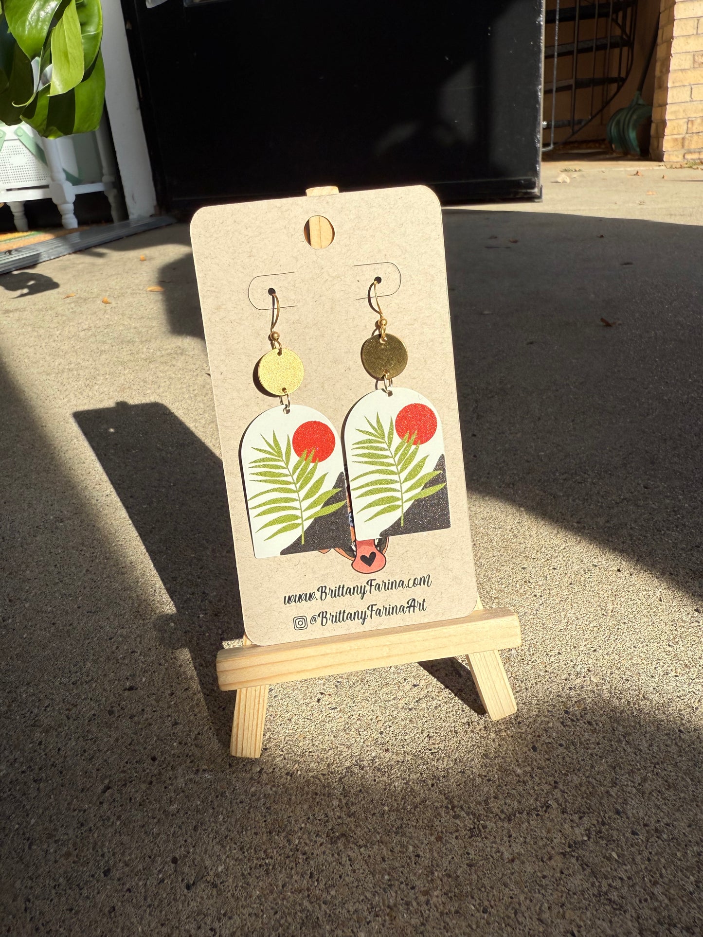 Arch Fern Dangle Earrings || Gold Plated