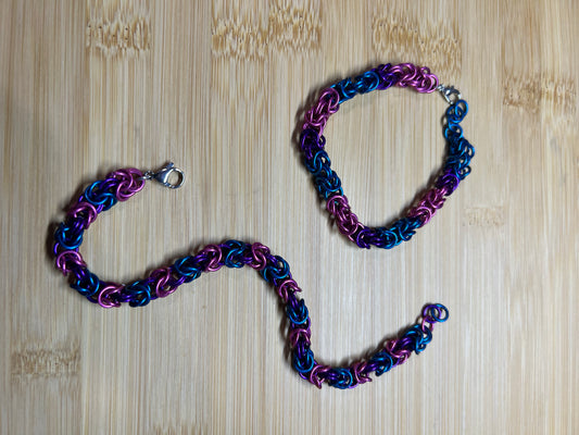 Bisexual Pride Bracelet || Handcrafted Chainmaille