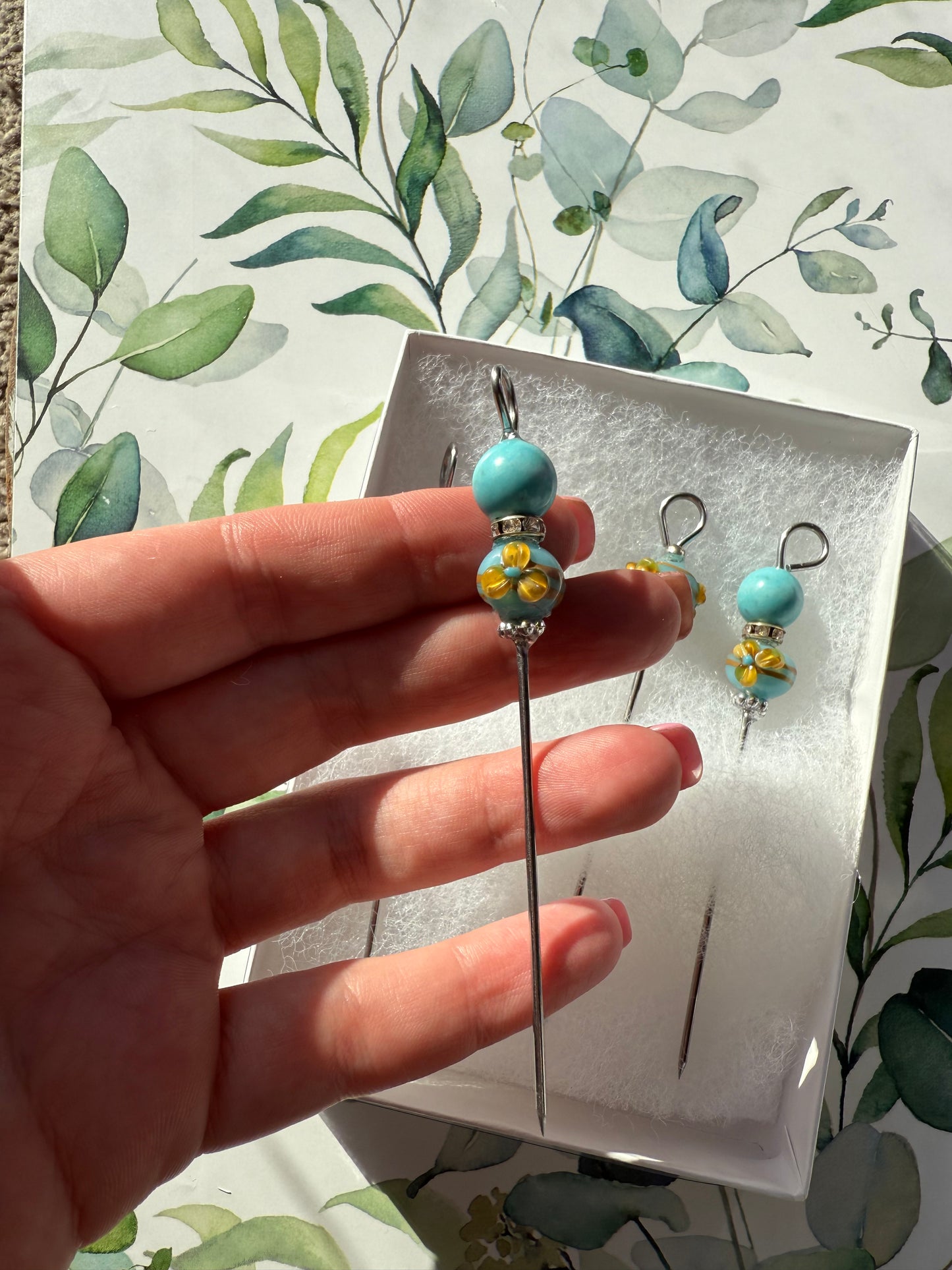 Blue Floral 4” Appetizer Skewers