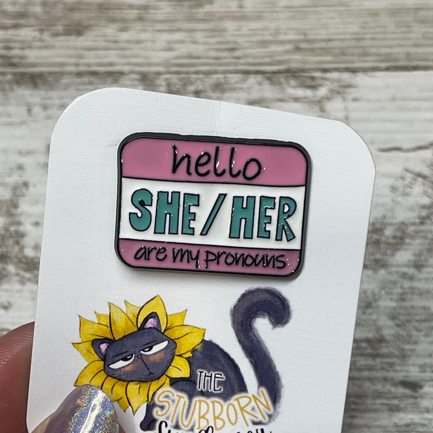 Pronoun Nametag Pin
