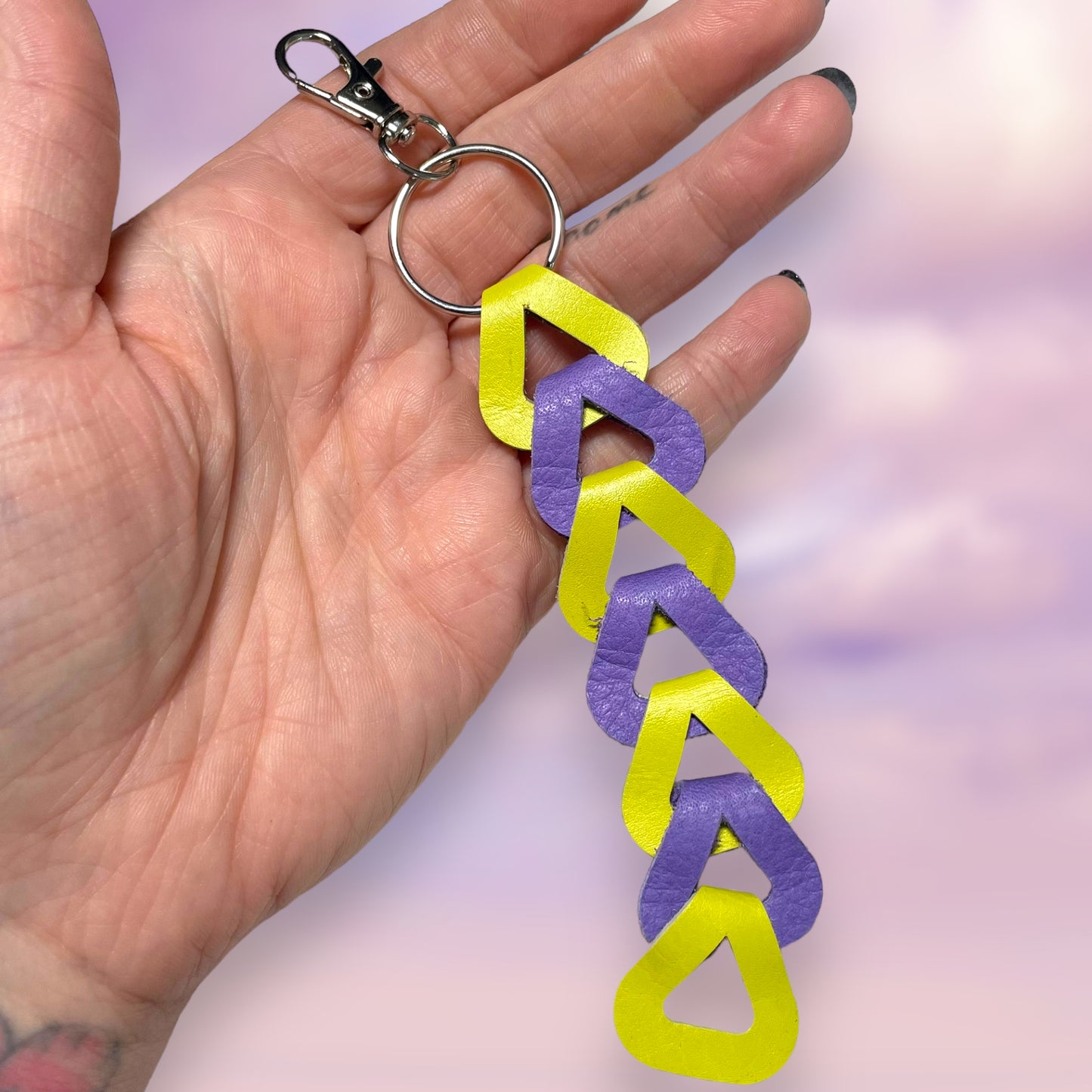 Yellow and Purple Leather Link