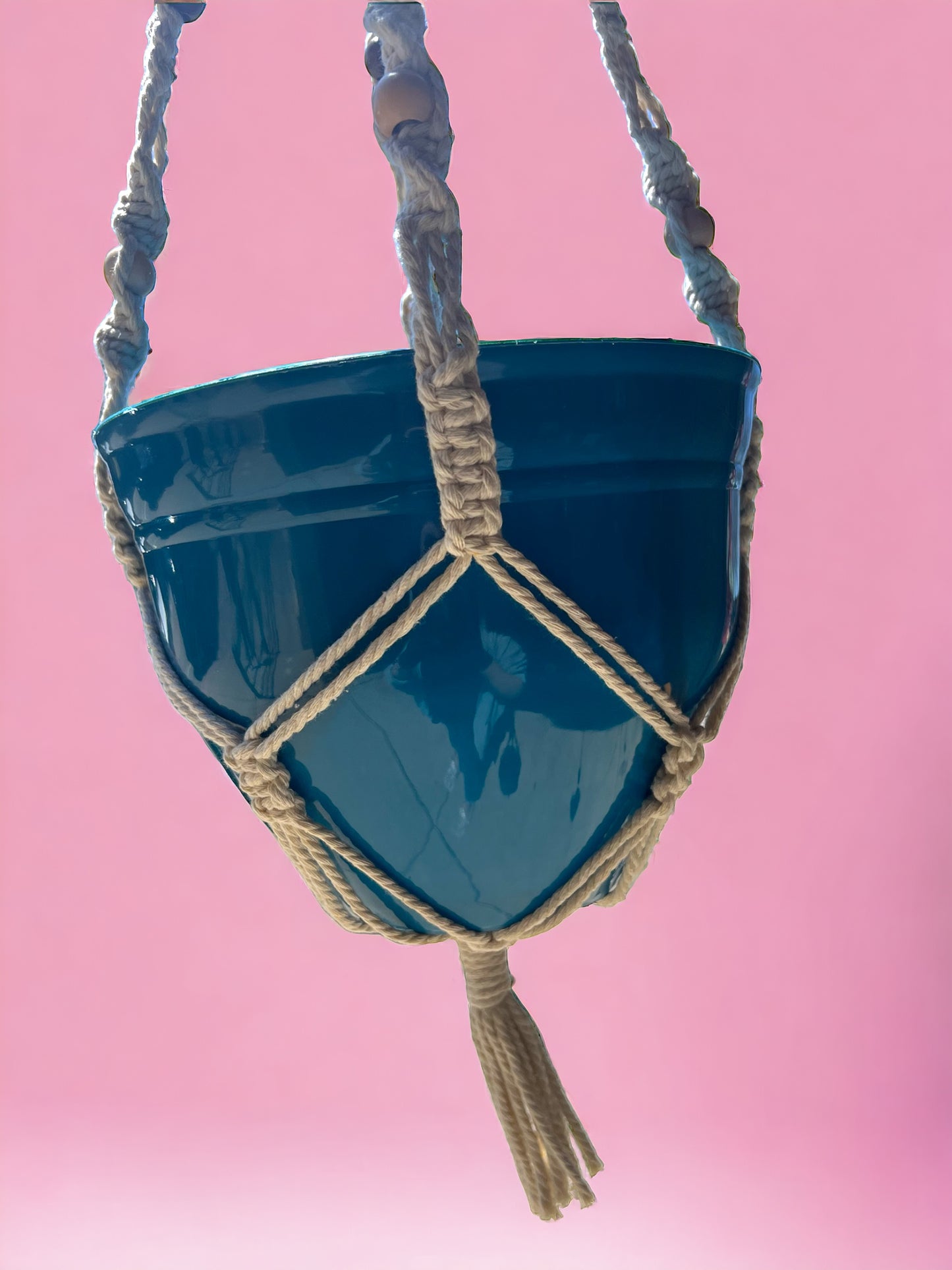 Large Brown Macrame Plant Pot Hanger
