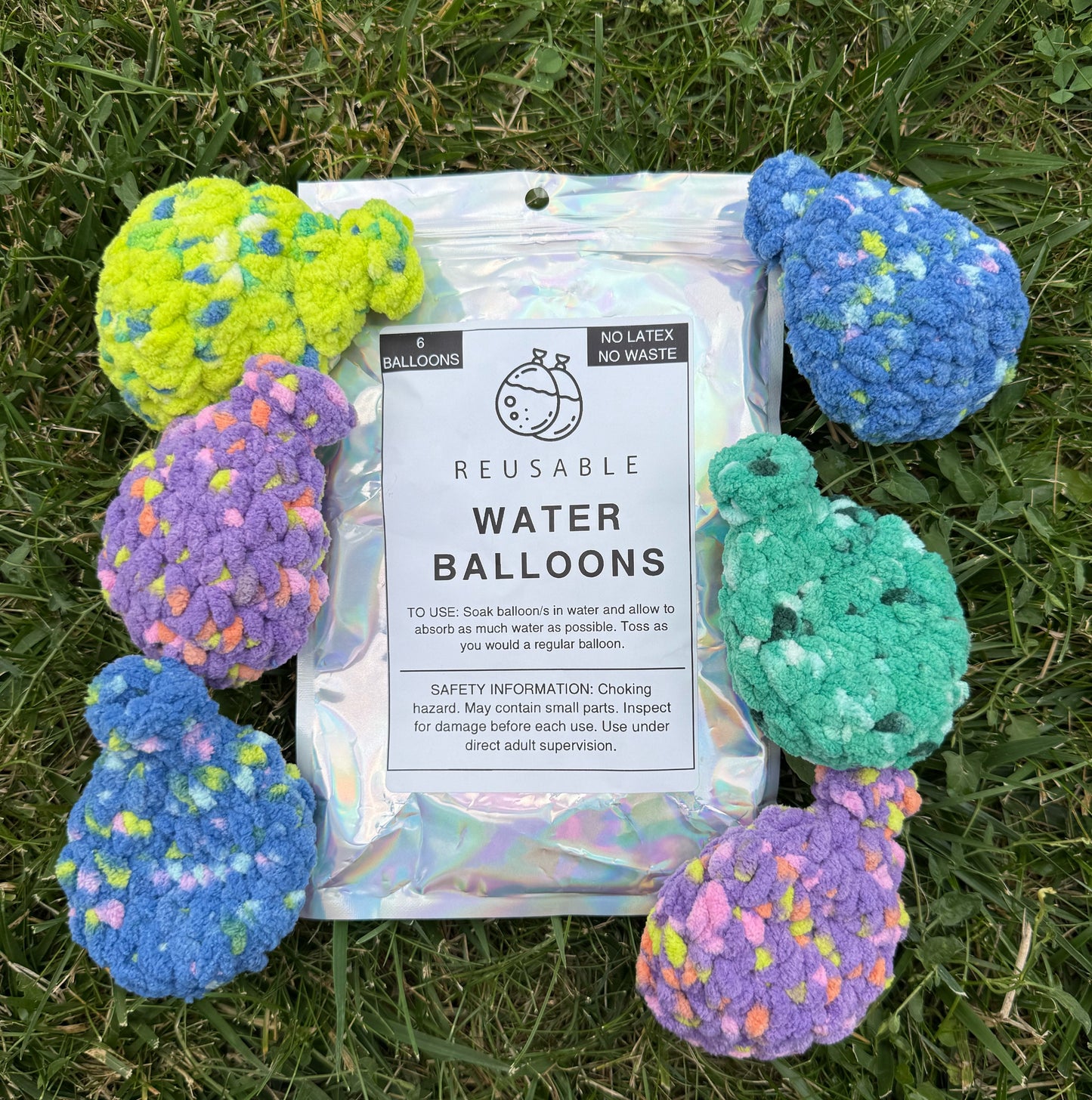 Crochet Reusable Water Balloons - Colorful