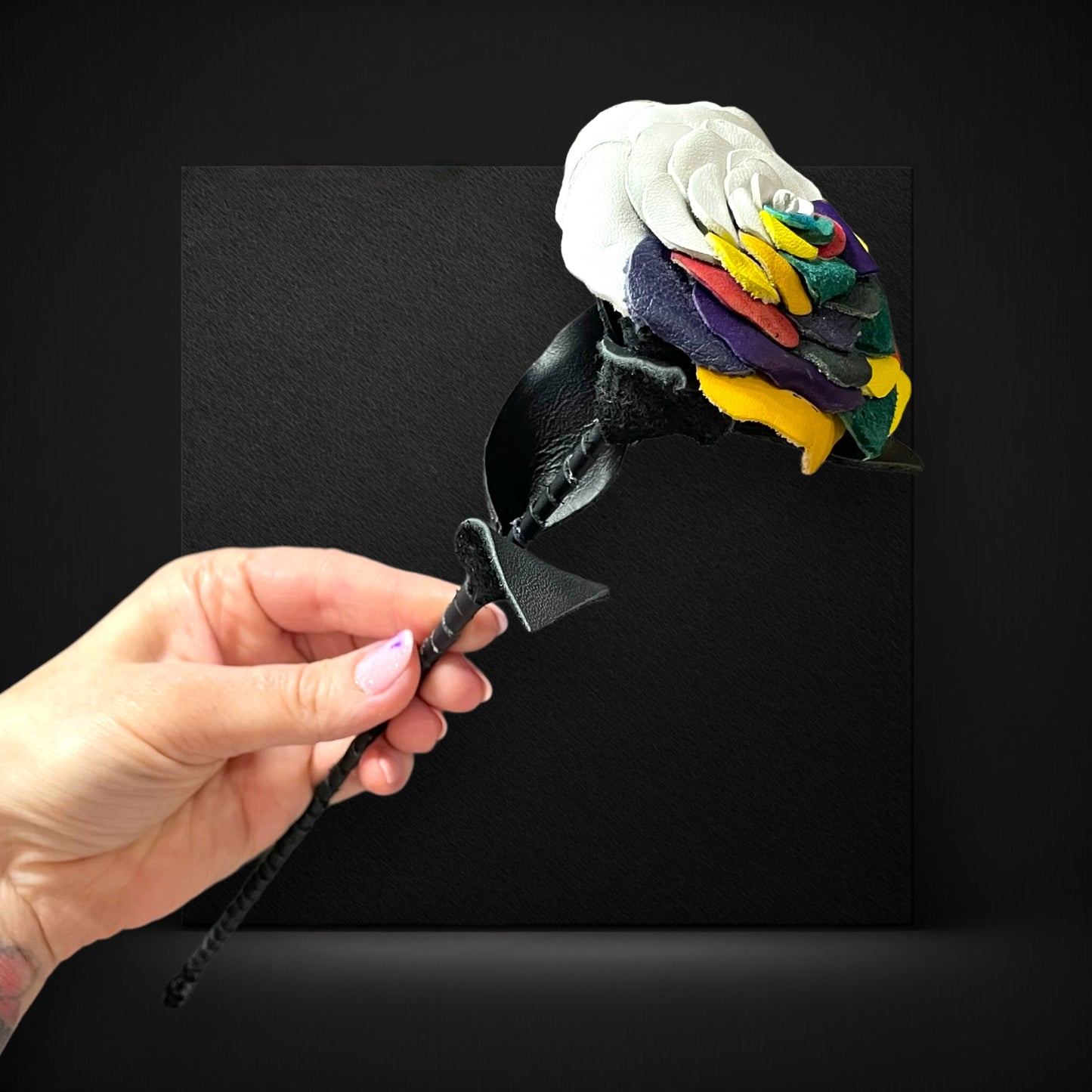 Wednesday Window Inspired Leather Rose
