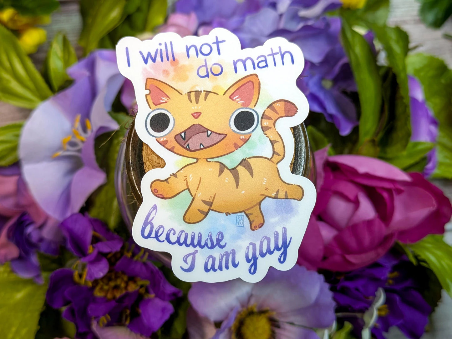 Will Not Do Math Gay Cat Sticker