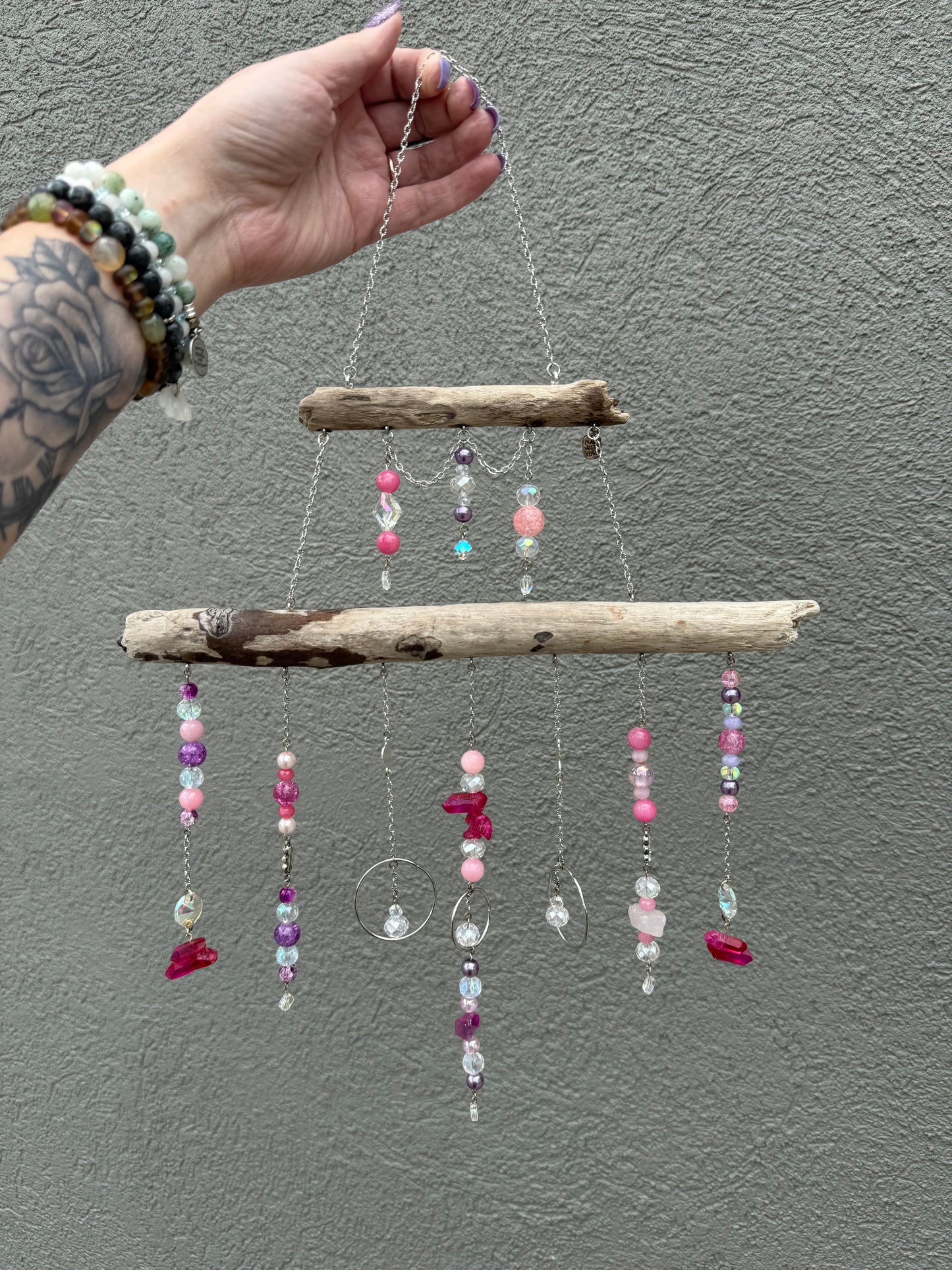 Pink Driftwood Suncatcher
