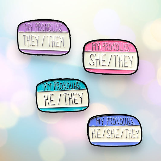 Pronoun Nametag Pin
