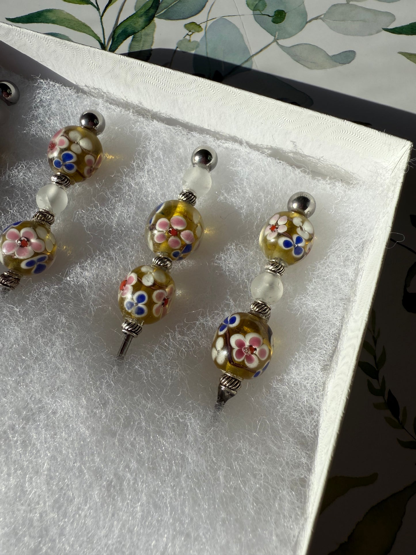 Yellow Floral 6” Appetizer Skewers