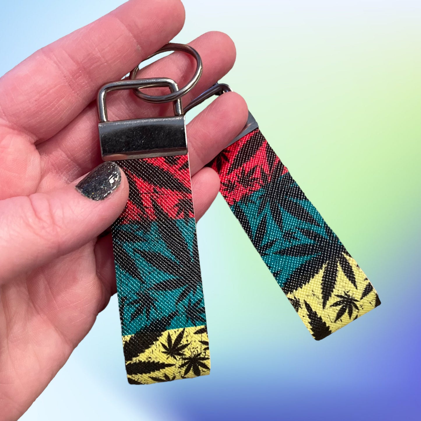 420 Leaf Faux Leather Wristlet