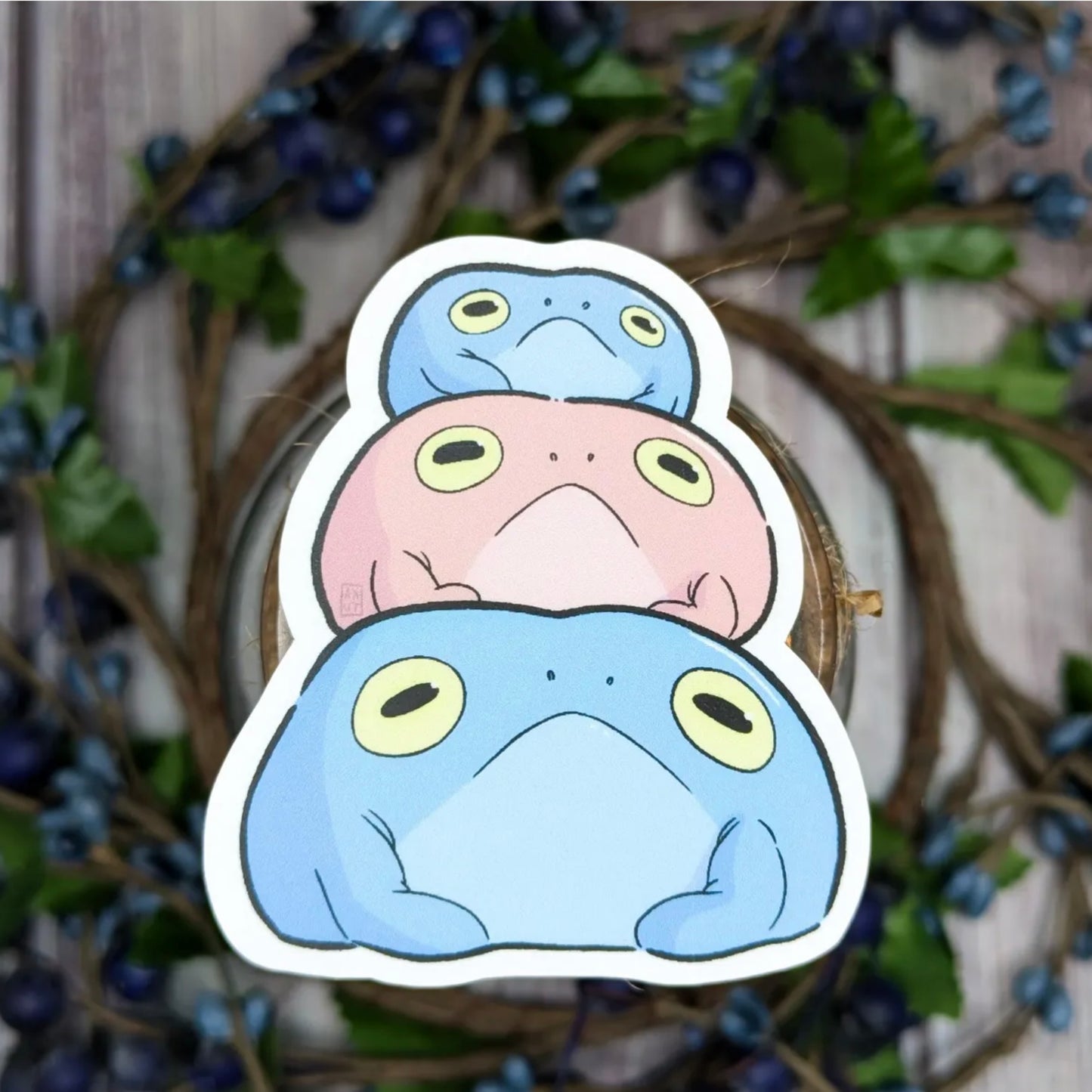 Trans Pride Frog Pile Sticker