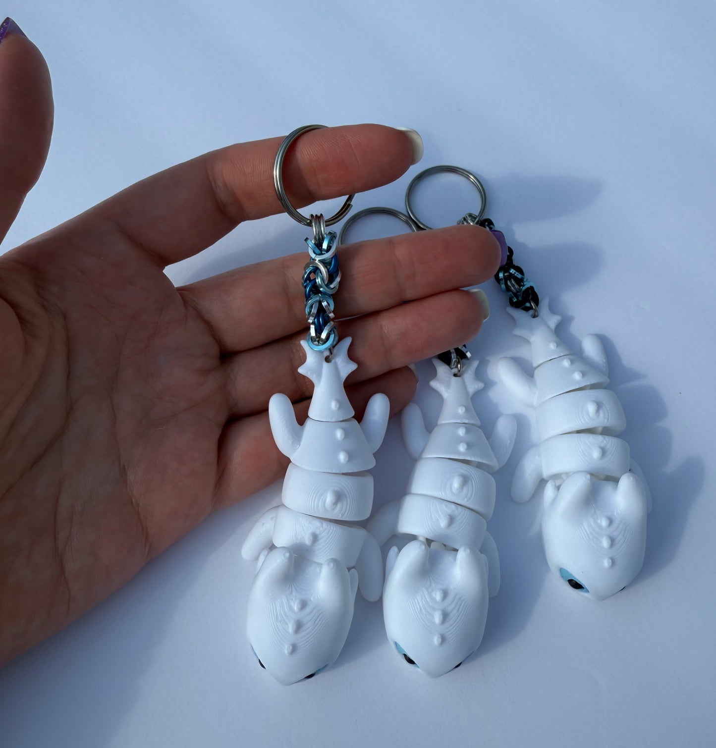 Light Fury Chainmaille Keychain