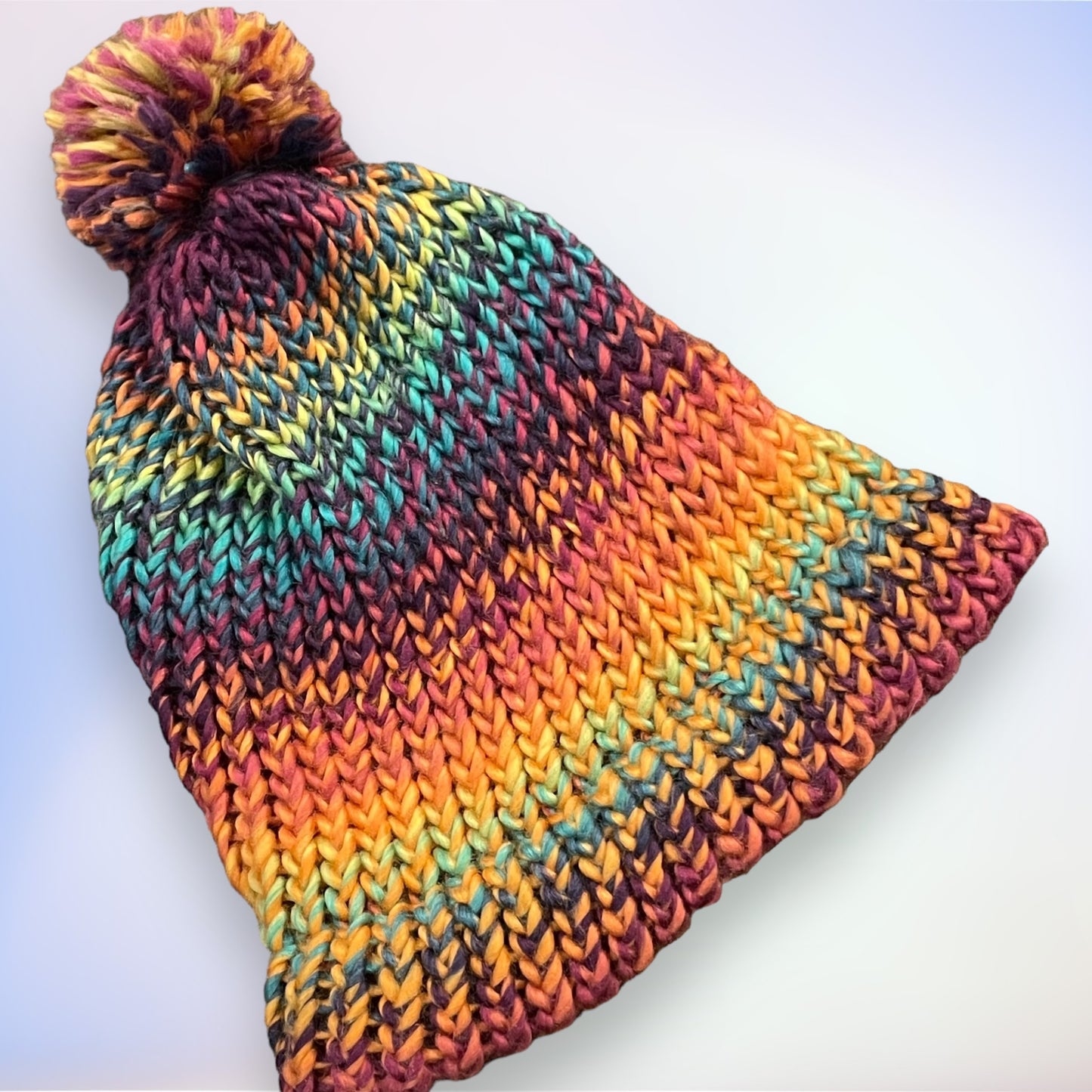 Loom Knit Hat with PomPom