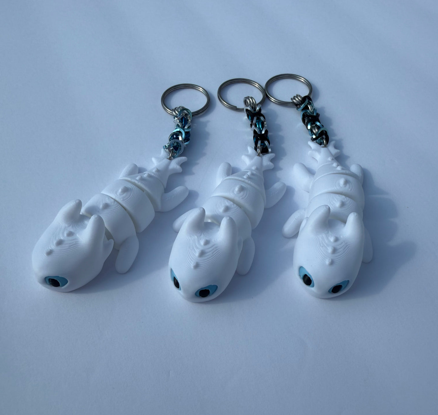 Light Fury Chainmaille Keychain