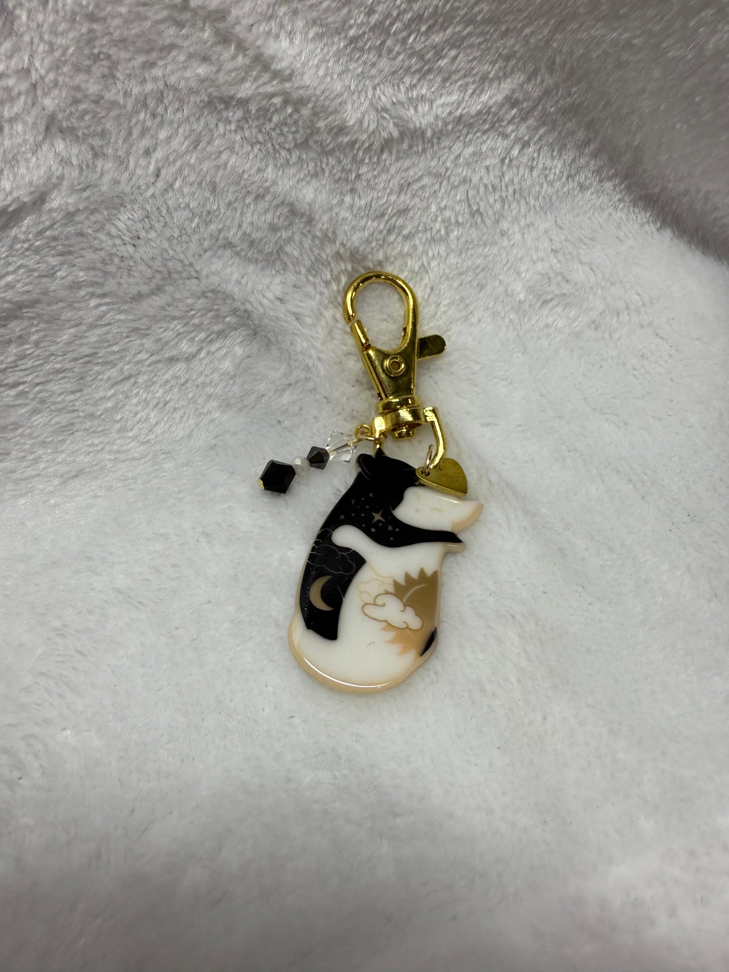 Yin & Yang Cats Charm || Clip On || Bag Bling