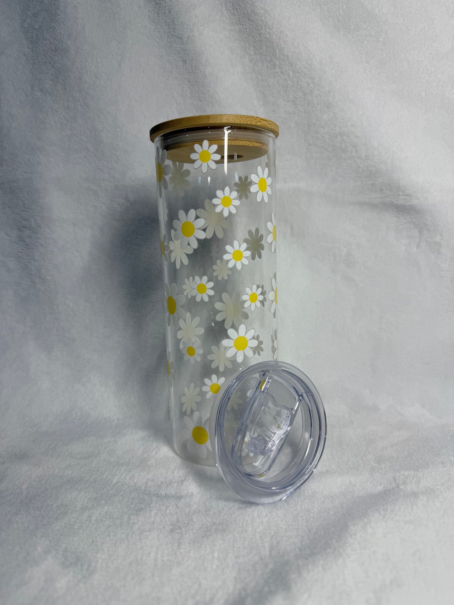 25oz Glass Daisy Tumbler