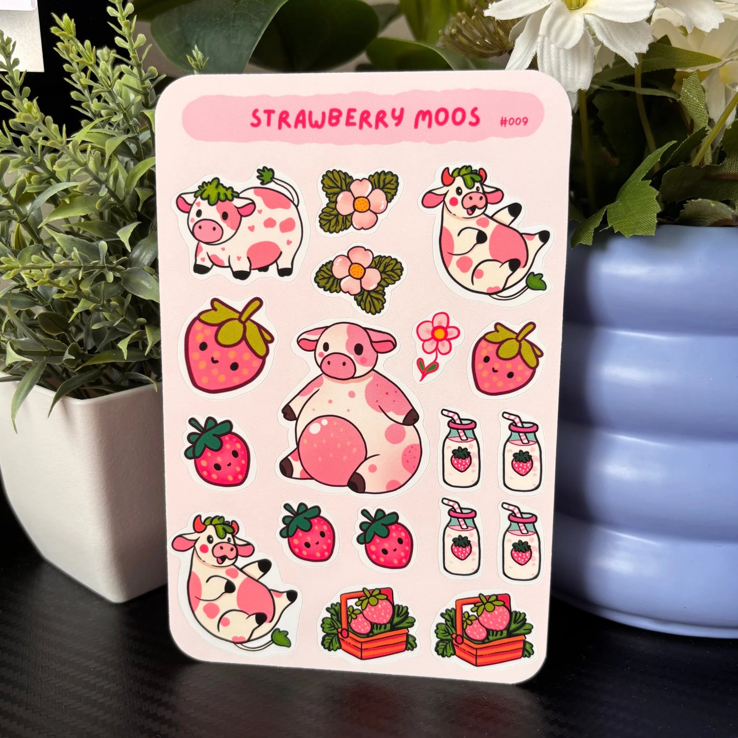 Strawberry Moos Sticker Sheet