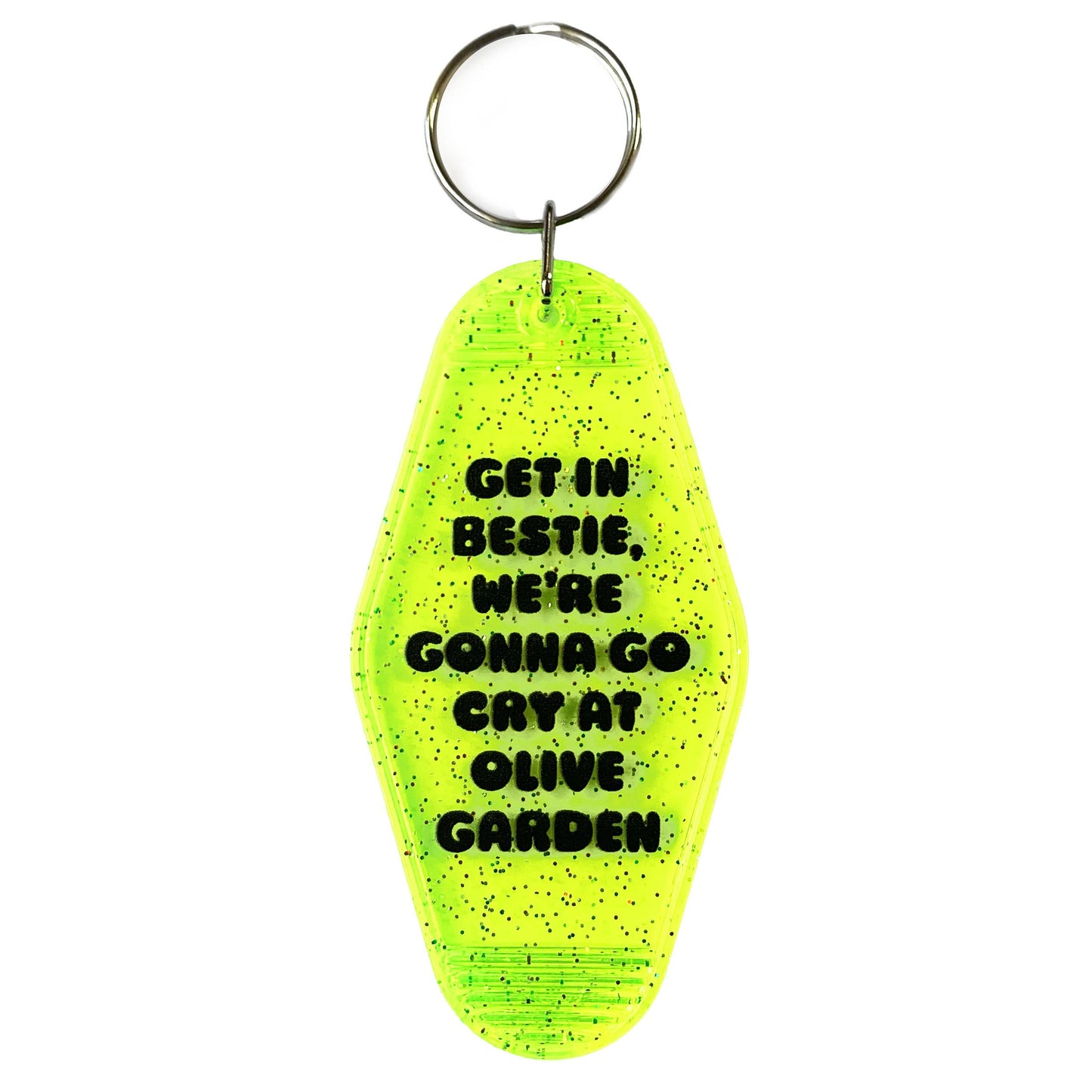 Let's Go Cry At Olive Garden Motel Tag Keychain