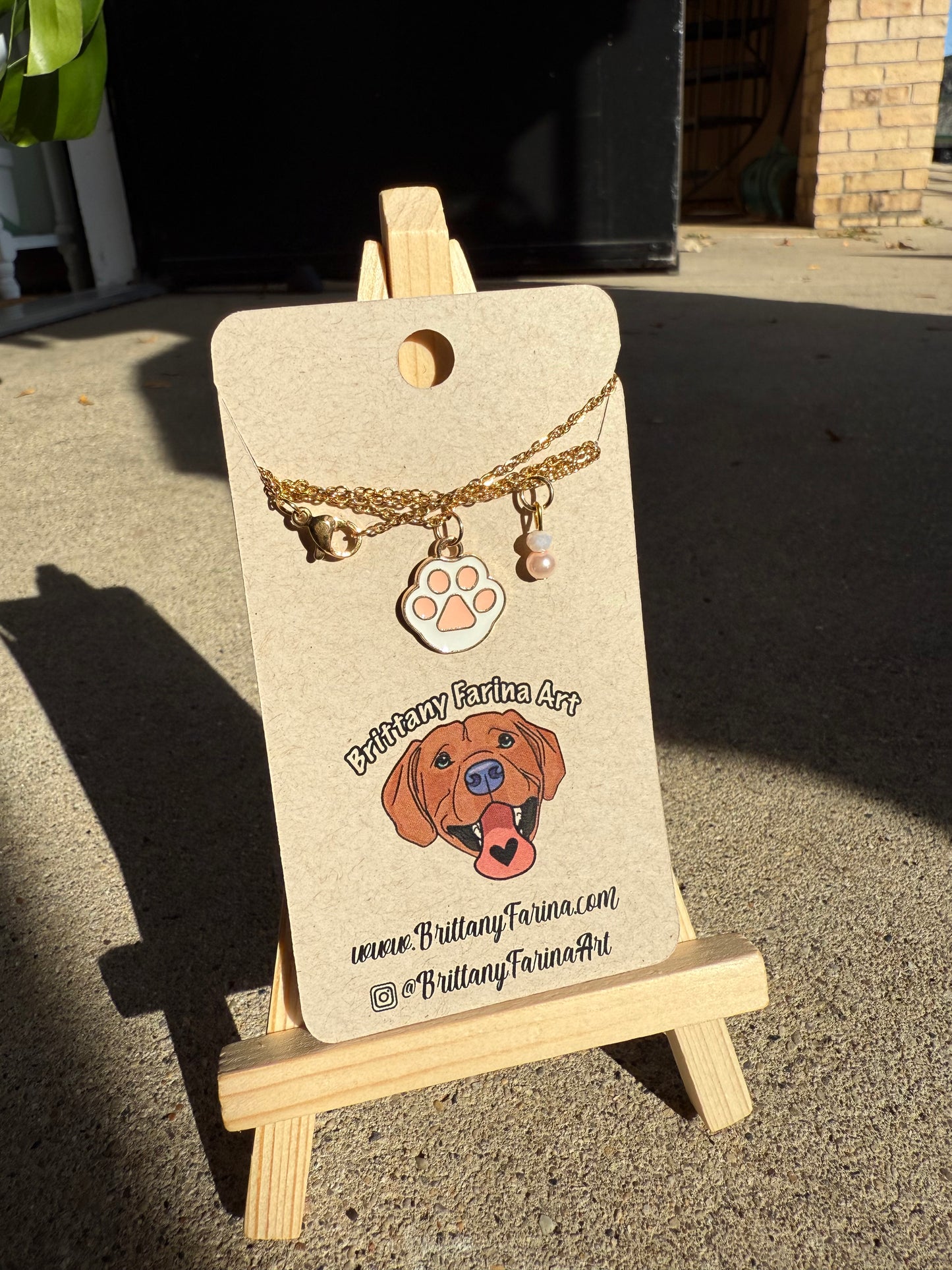 White Paw Necklace