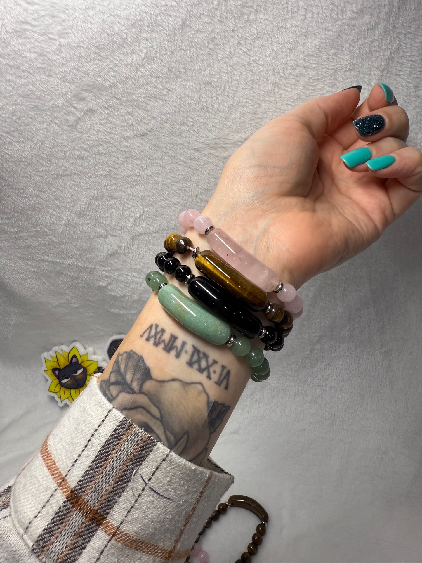 Crystal Beaded Bar Bracelets