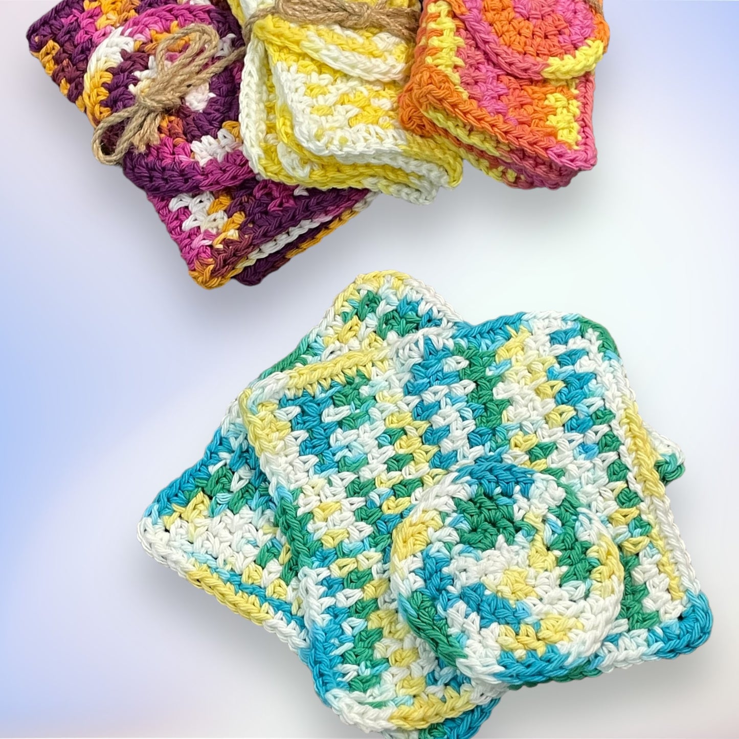 Crochet Dish Cloth Scrubber Set